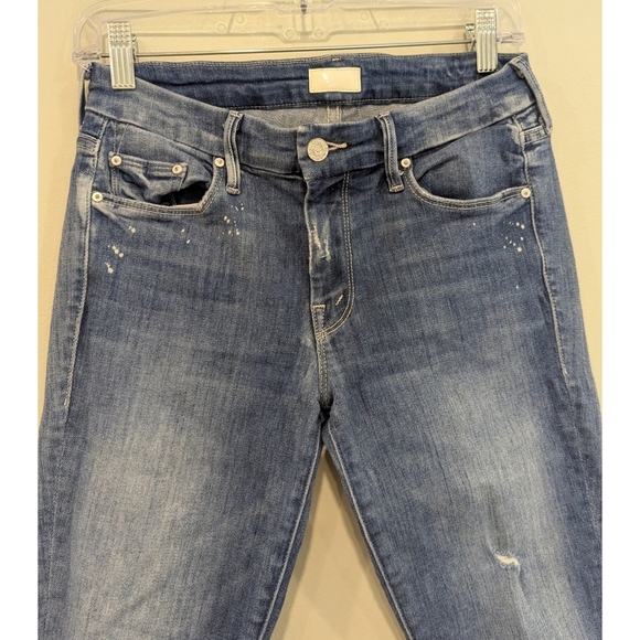 MOTHER Looker Ankle Fray Jeans In Double Time Size 26 - Picture 4 of 8